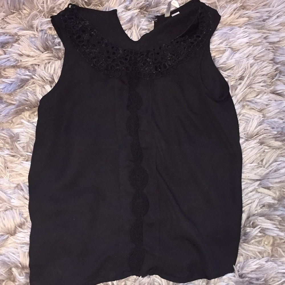 Black sleeveless top from Lauren Conrad